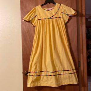 Sita 100% cotton yellow Mexican dress (Mumu) WITH pockets (Mlb)